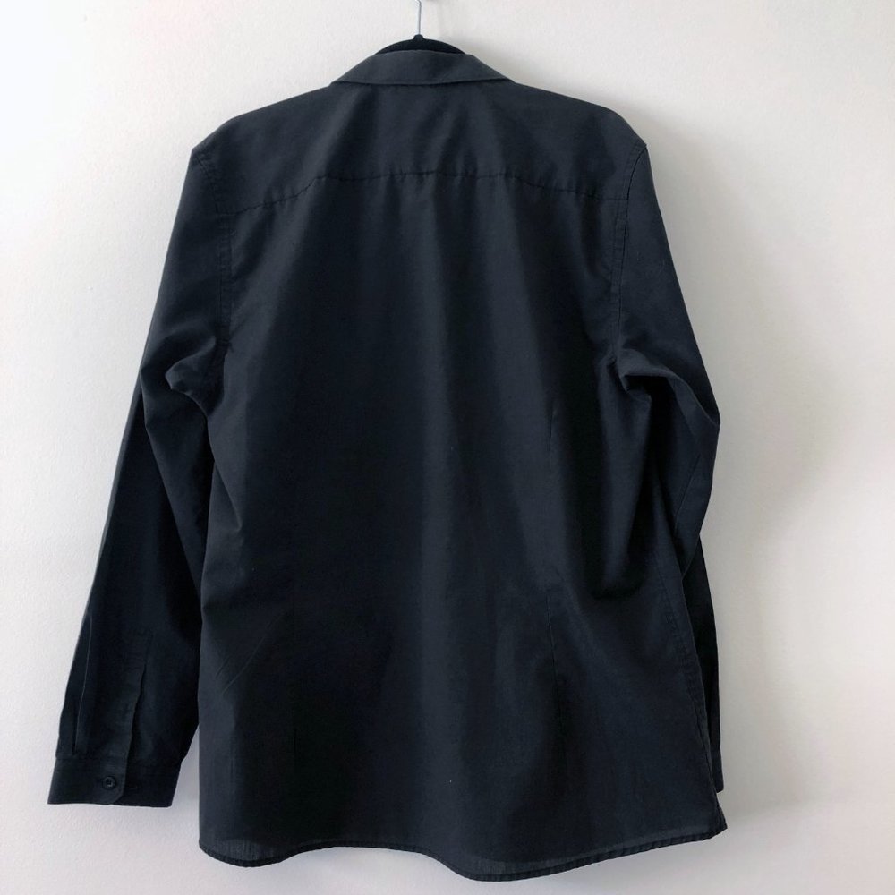 F&F Men’s Black Long Sleeve Button-Down Dress Shirt | Neck 16.5" - Picture 6 of 9